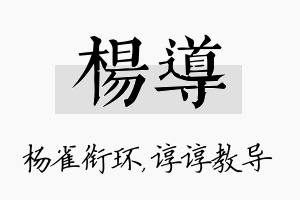 杨导名字的寓意及含义