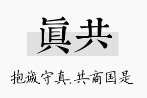 真共名字的寓意及含义