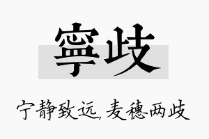 宁歧名字的寓意及含义