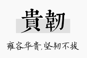 贵韧名字的寓意及含义